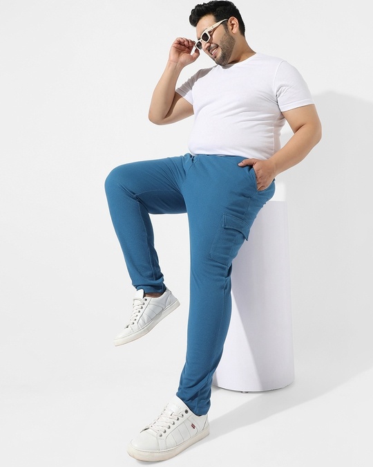 Buy Men's Blue Plus Size Track Pants Online at Bewakoof
