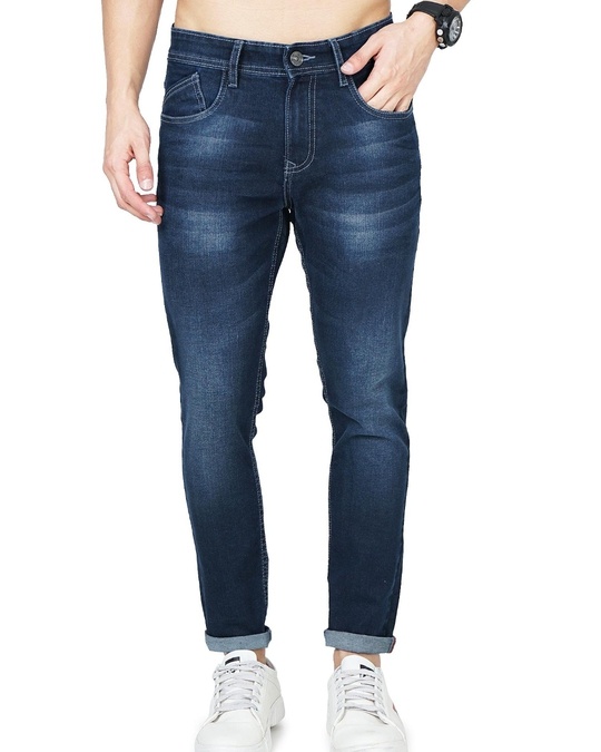 Buy Mens Blue Skinny Fit Jeans For Men Blue Online At Bewakoof 
