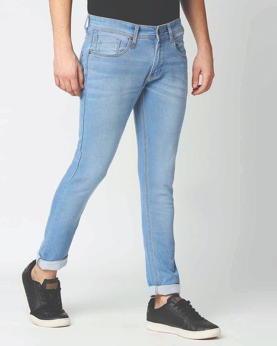 Buy Men's Blue Slim Fit Faded Jeans for Men Online at Bewakoof
