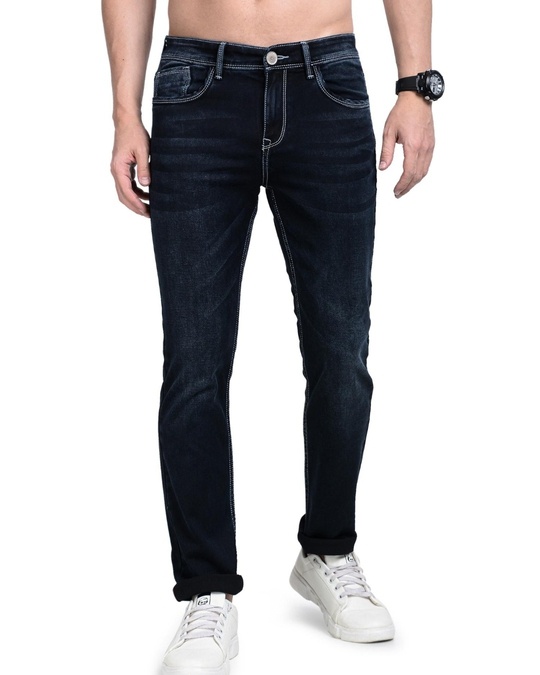 Buy Men's Blue Slim Fit Jeans for Men Blue Online at Bewakoof