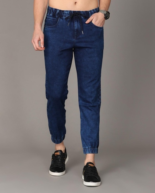 Buy Men's Blue Slim Fit Joggers Online at Bewakoof