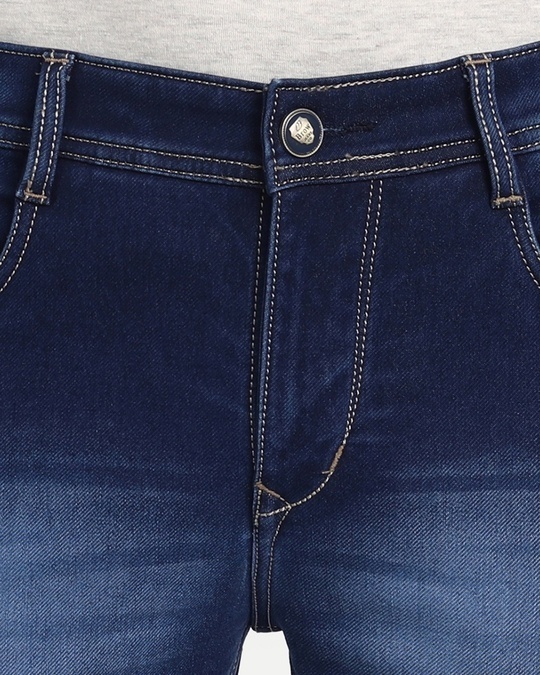 Buy Men's Blue Solid Slim Fit Denim Jeans Online at Bewakoof