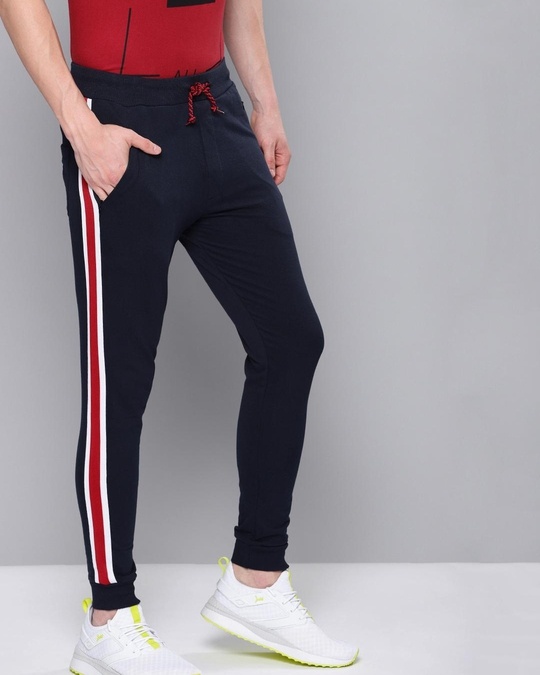 Buy Men's Blue Striped Joggers for Men Blue Online at Bewakoof