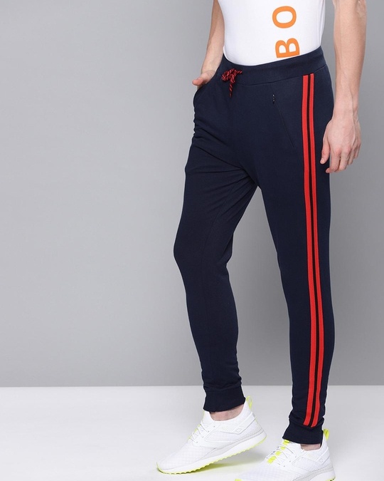 Buy Men's Blue Striped Joggers for Men Blue Online at Bewakoof