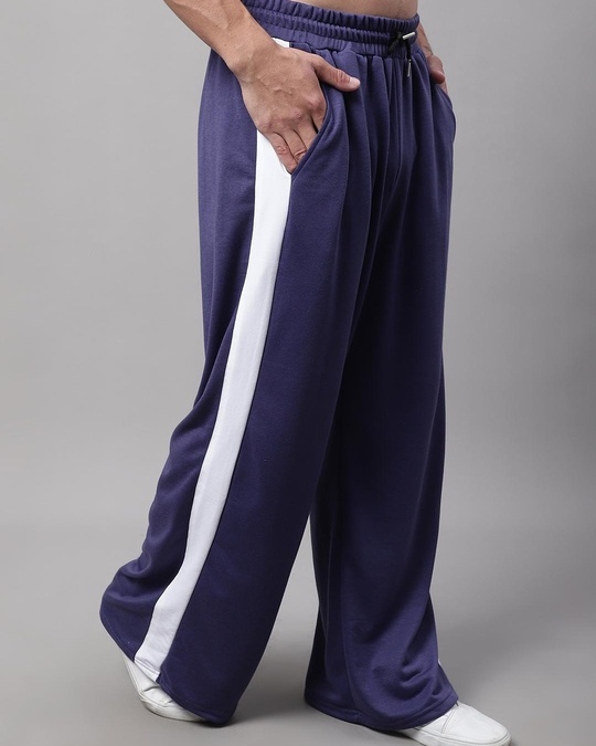 Buy Men's Blue Striped Relaxed Fit Track Pants Online at Bewakoof