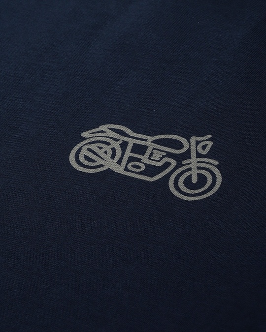 Buy Men's Blue The Biker Guide Graphic Printed Oversized T-shirt Online 