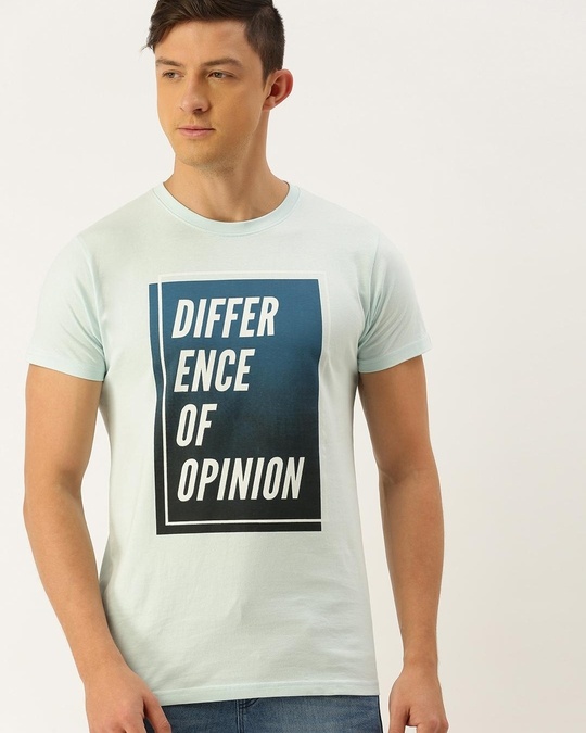 Buy Men's Blue Typography Slim Fit T-shirt Online At Bewakoof