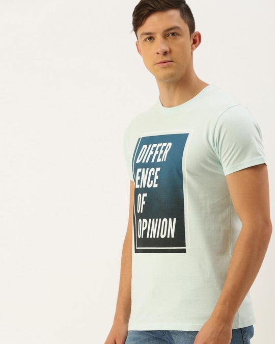 Buy Men's Blue Typography Slim Fit T-shirt Online At Bewakoof