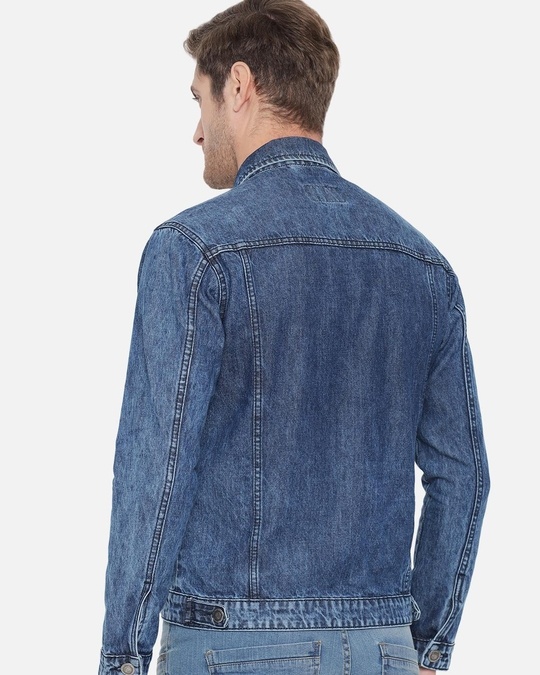 Buy Men's Blue Washed Denim Jacket for Men Blue Online at Bewakoof