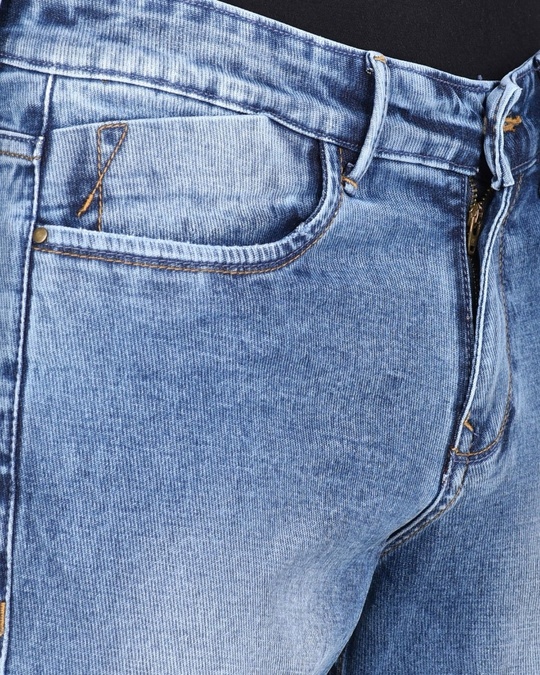 Buy Men's Blue Washed Slim Fit Jeans for Men Online at Bewakoof