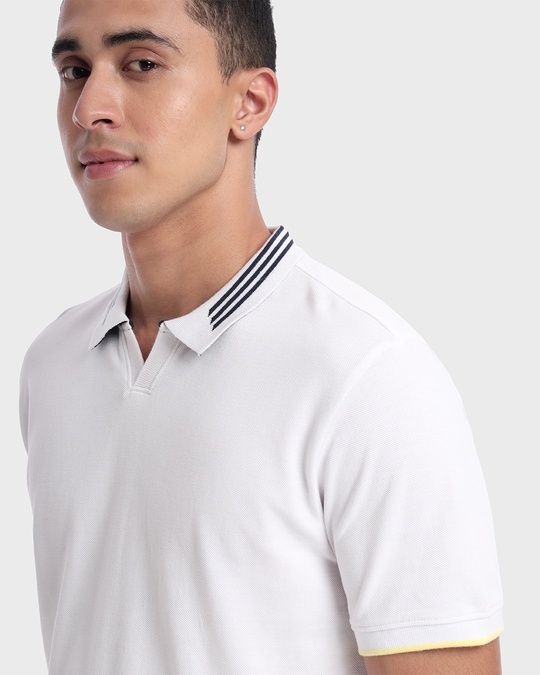 Buy Mens White Polo T Shirt Online At Bewakoof 8108