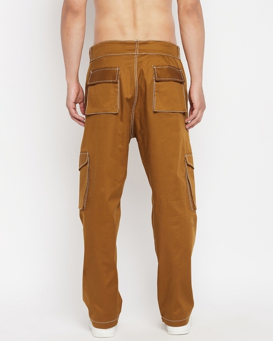Buy Men's Brown Oversized Cotton Cargo Pants Online at Bewakoof