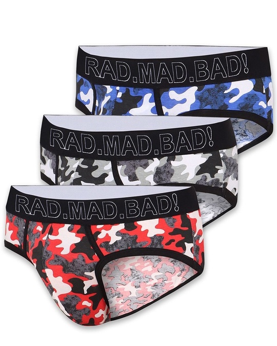 Buy Men's Camo Printed Cotton Briefs (Pack of 3) Online in India at