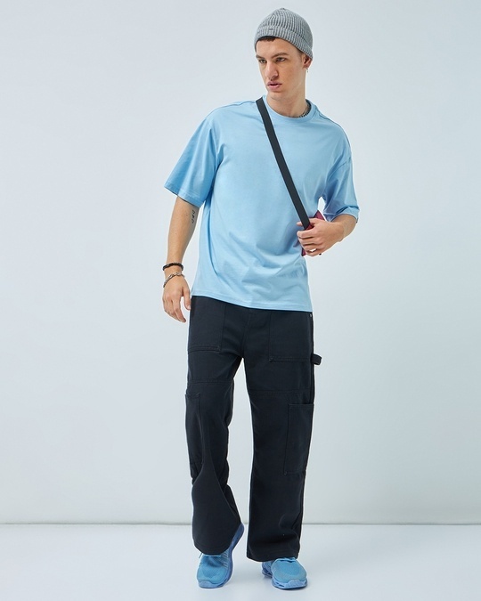 Buy Men's Blue Oversized T-shirt Online at Bewakoof