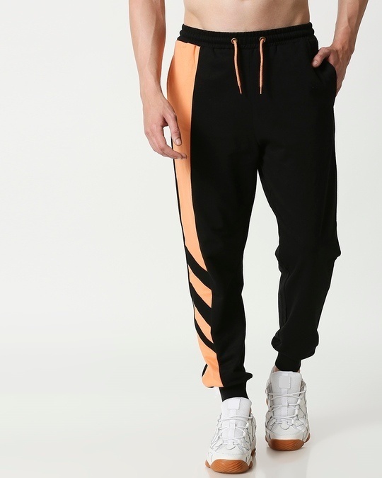 color block joggers mens