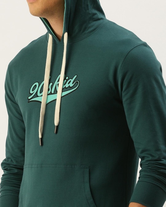 Buy Men s Green 90s Kid Typography Hoodie For Men Green Online At Bewakoof buy-men-s-green-90s-kid-typography-hoodie-for-men-green-online-at-bewakoof