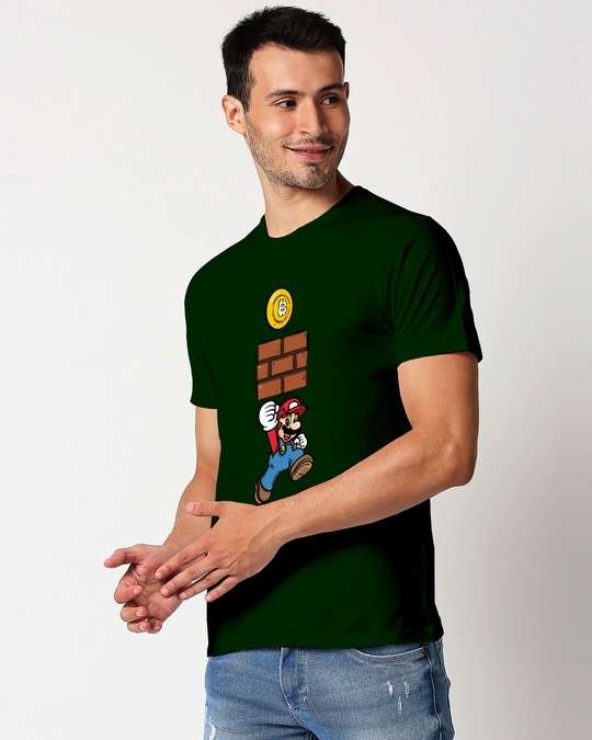 Shop Men's Green Mario Printed T-shirt-Full