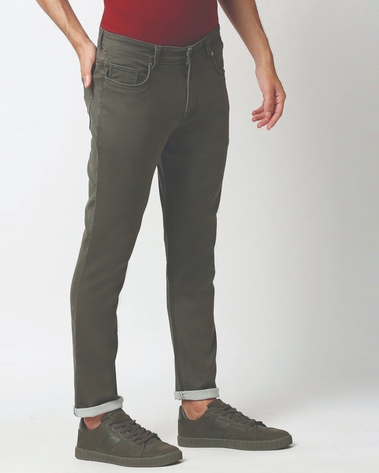 Buy Men's Green Slim Fit Jeans For Men Green Online At Bewakoof