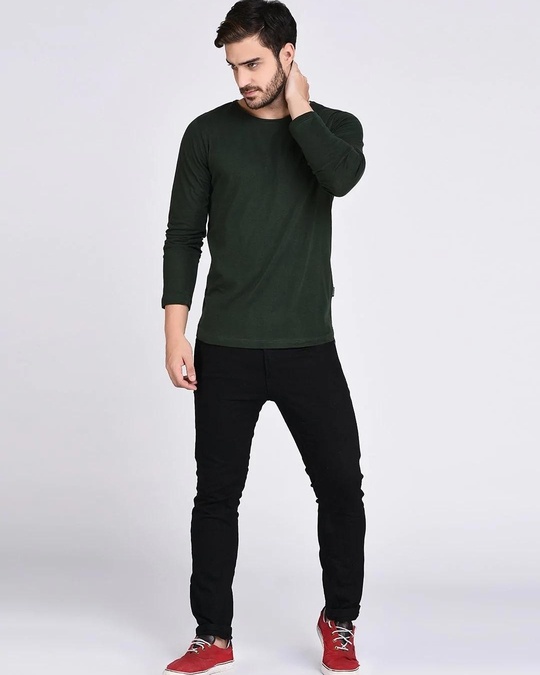 Buy Men's Green Slim Fit T-shirt Online at Bewakoof