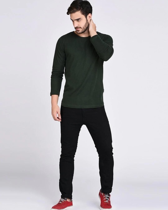 Buy Mens Green Slim Fit T Shirt Online At Bewakoof