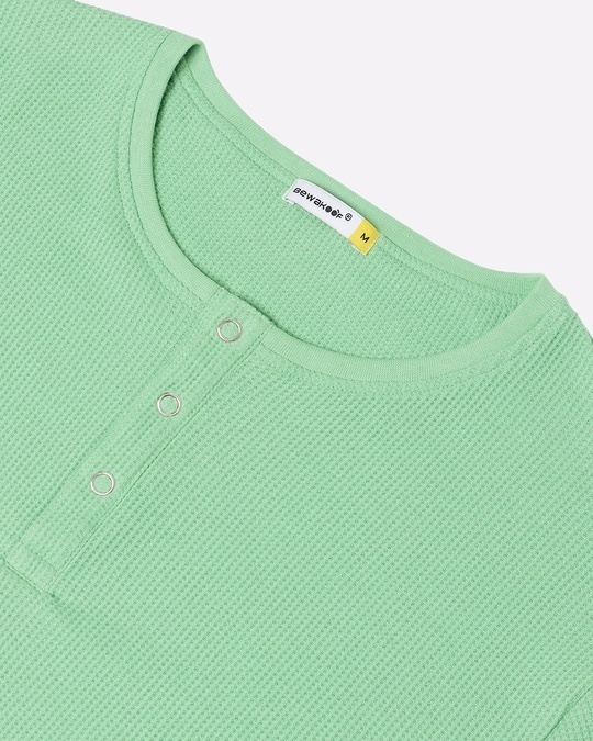 Buy Men's Green Waffle Henley T-shirt Online at Bewakoof