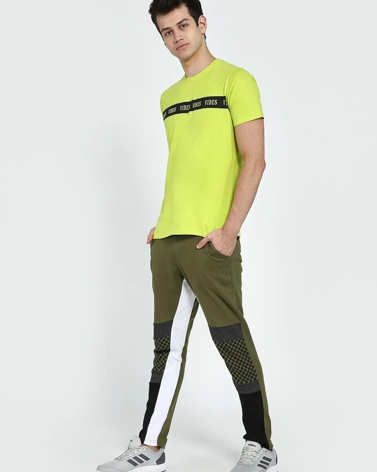 color block track pants mens