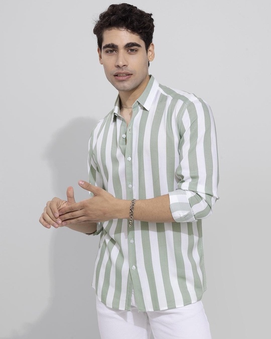 buy-men-s-green-white-striped-slim-fit-shirt-online-at-bewakoof