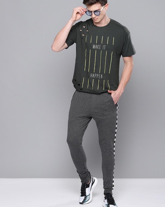 skinny checked joggers