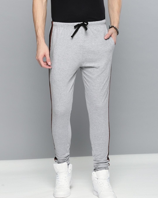 Buy Men's Grey Color Block Track Pants for Men Grey Online at Bewakoof