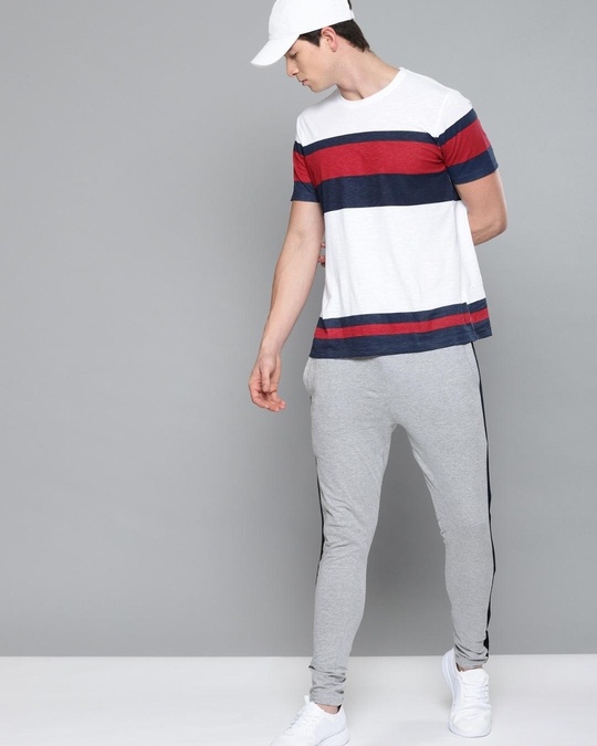 color block track pants mens