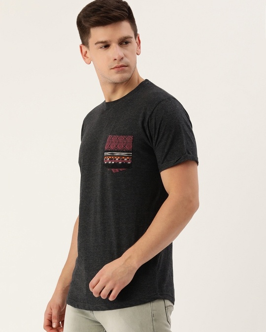 Buy Men's Grey Printed Cotton T-shirt Online at Bewakoof