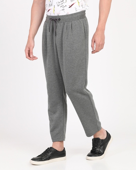 Buy Men's Grey Drawstring Trackpant Online at Bewakoof