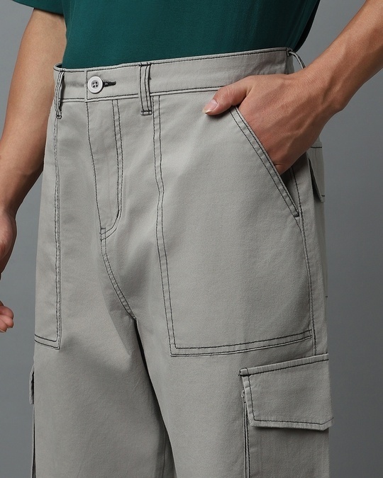 Buy Men's Grey Oversized Cargo Pants Online at Bewakoof
