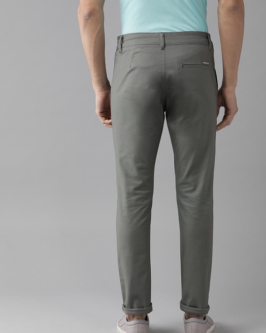 Buy Men's Grey Slim Fit Chinos Online at Bewakoof