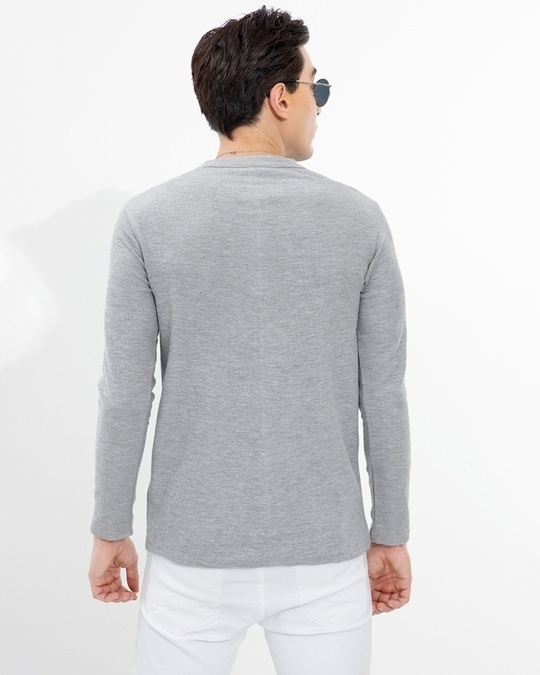 Shop Men's Grey Slim Fit Cotton T-shirt-Design