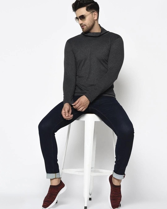 Buy Men's Grey Slim Fit Tshirt Online at Bewakoof