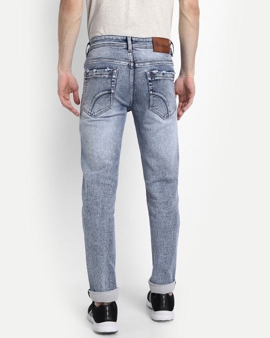 Buy Men's Grey Solid Slim Fit Denim Jeans for Men Grey Online at Bewakoof