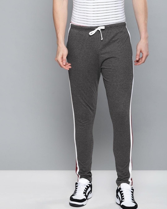 Buy Men's Grey Striped Track Pants for Men Grey Online at Bewakoof