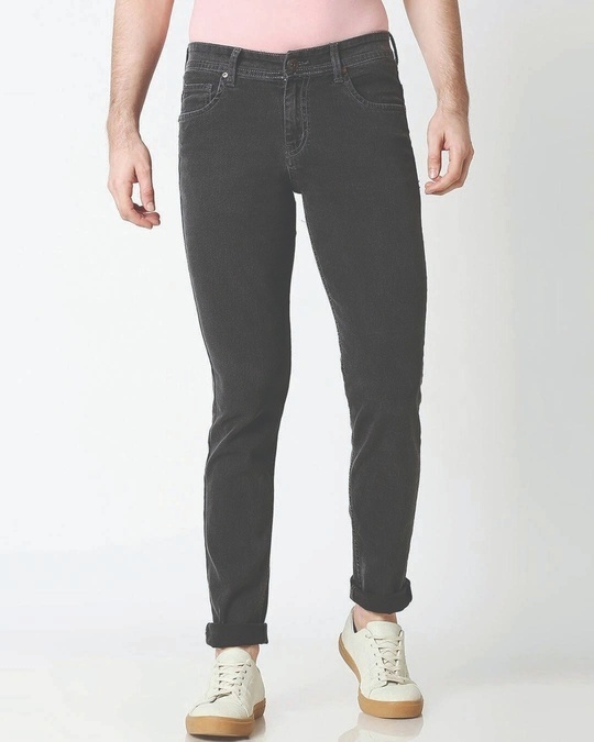 Buy Men's Grey Tapered Fit Jeans Online at Bewakoof