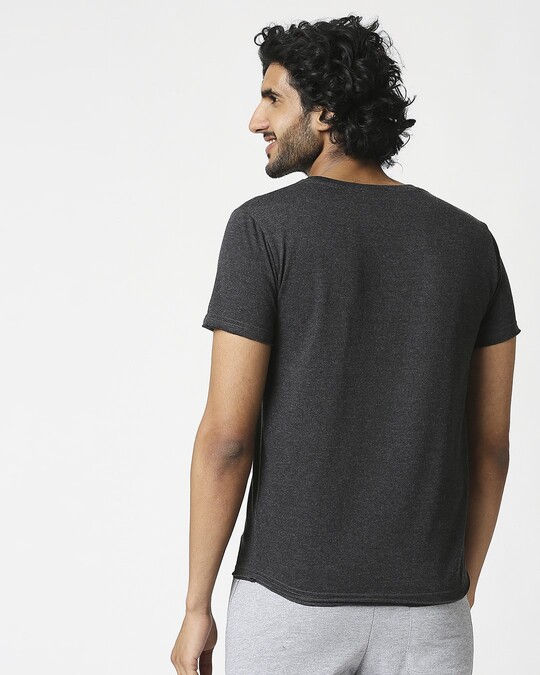 Shop Men's Half Sleeve Anthra Melange Pocket T-Shirt-Full