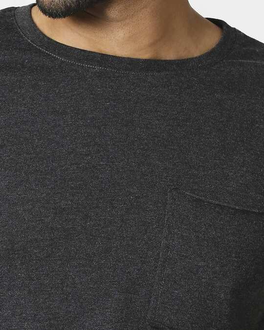 Shop Men's Half Sleeve Anthra Melange Pocket T-Shirt