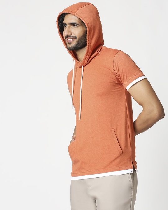 Shop Men's Half Sleeve Hoodie T-Shirt-Design