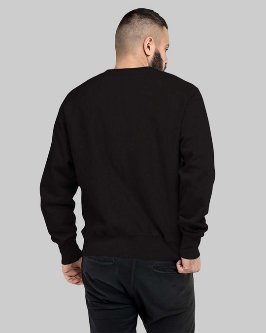 Shop Men's Black Hustle Black Printed Regular Fit Sweatshirt-Back