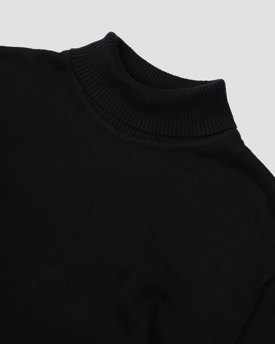 Buy Men s Black High Neck Sweater Online At Bewakoof