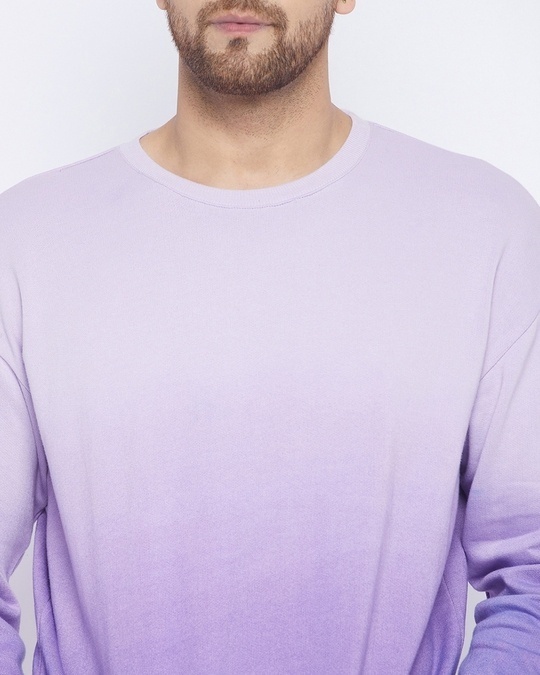 Shop Men's Lavender Cotton Ombre Oversized Sweatshirt-Full