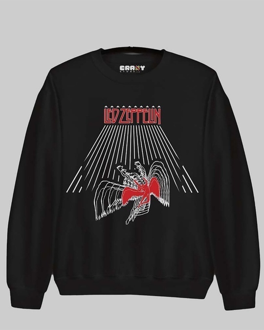 Shop Men's Black led zepplin Printed Regular Fit Sweatshirt-Full