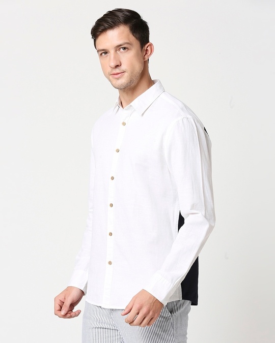 Shop Men's Linen Contrast Full Sleeves Shirt-Design