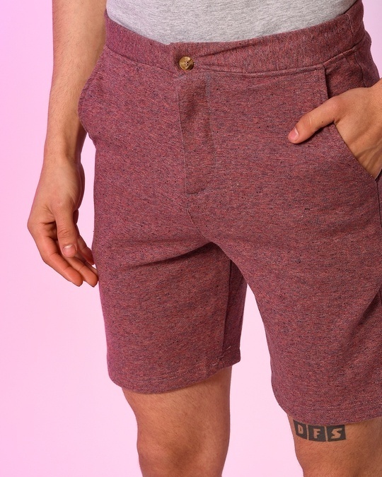 Shop Men's Maroon Button and Zip Shorts