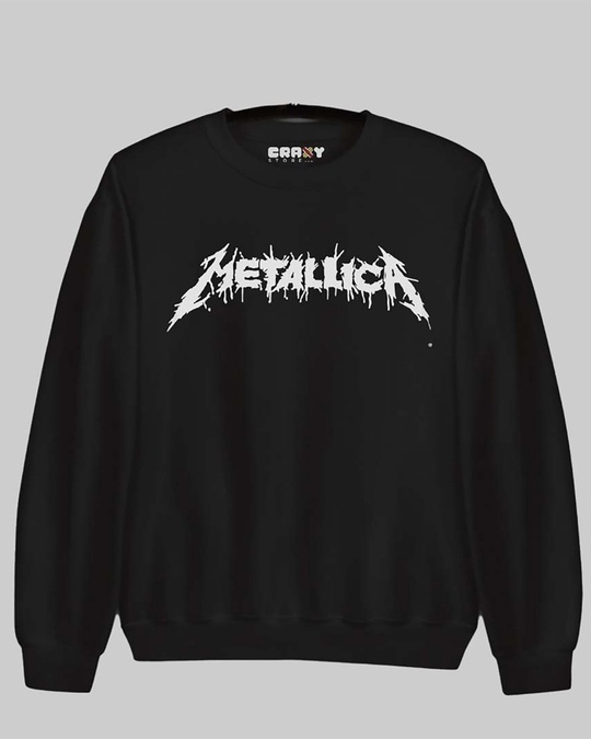 Shop Men's Black Metallica Printed Regular Fit Sweatshirt-Full