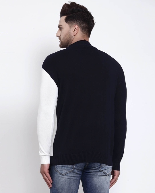 Shop Men's Navy Blue Solid Pullover Sweater-Design